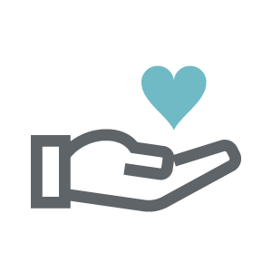 Illustration of a caring volunteer hand